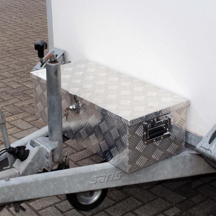 Produktbild Wiltec Werkzeugbox 76x32x24,5cm Silberfarben Transportbox Werkzeugkiste Alubox