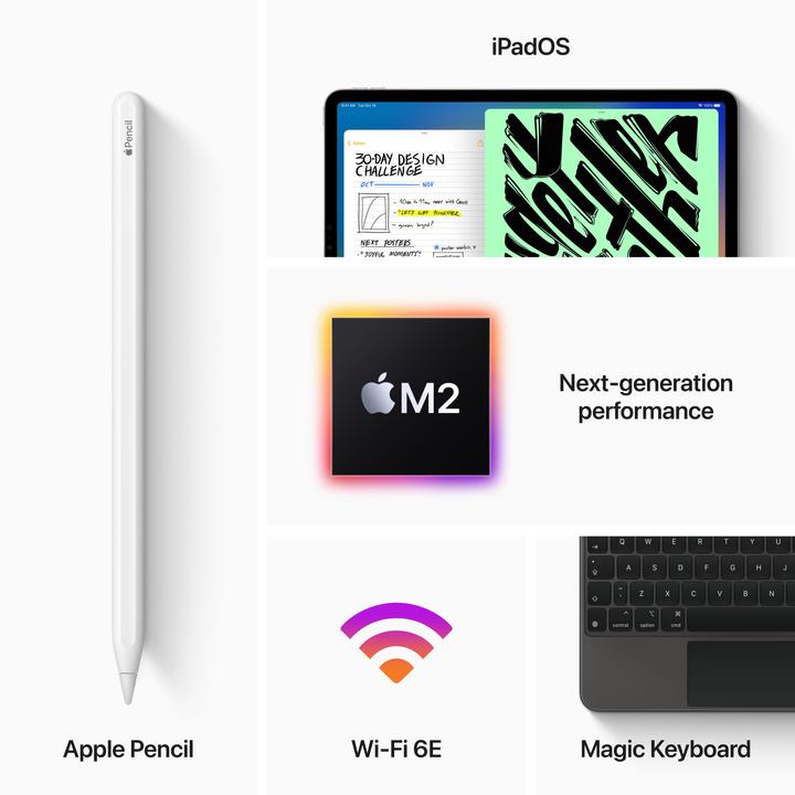 Actual product image Apple iPad Pro 2022 (6th Gen) (WLAN only, 12.90", 128 GB, Silver)