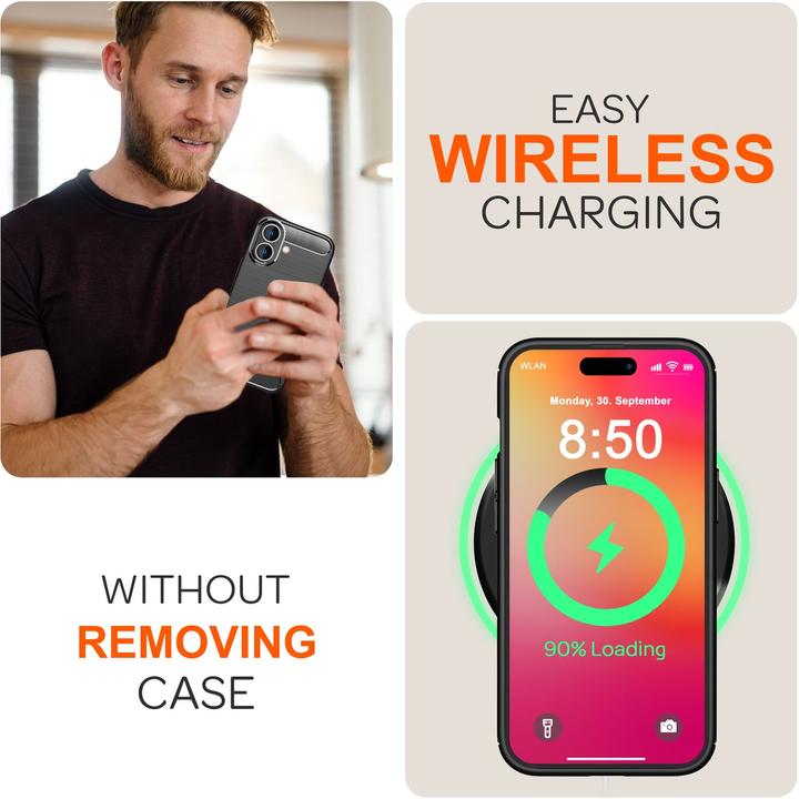 Actual product image Nalia Carbon look silicone cover (Apple iPhone 16)