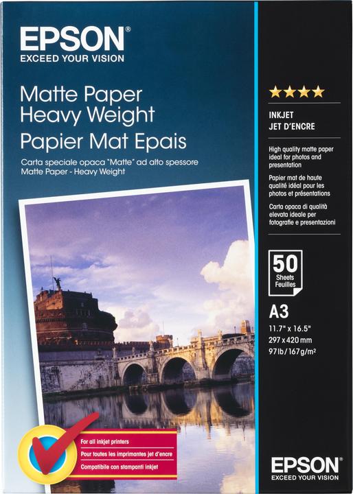 Produktbild Epson Paper Heavy Weight, 50 Blatt (167 g/m², A3, 50 x)