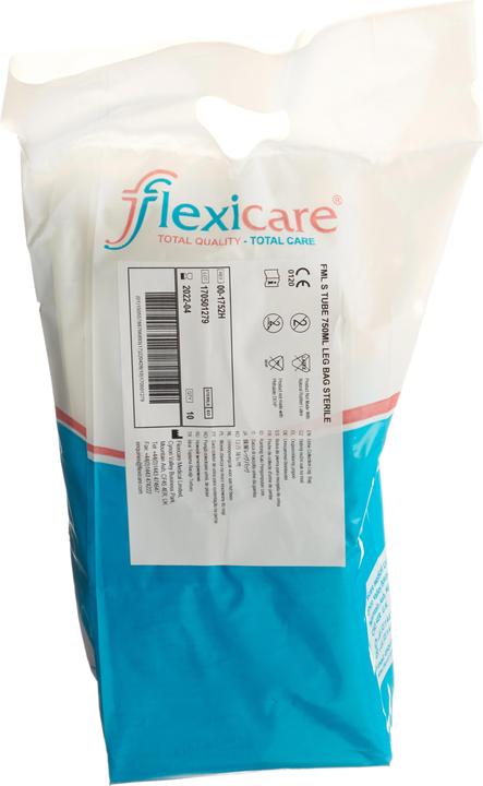 Flexicare Urinbeutel 750ml 7cm Ablauf Rücklaufventil (10 Stk)