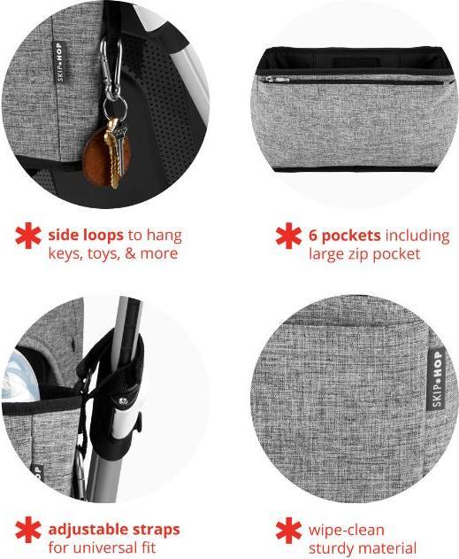 Produktbild Skiphop Kinderwagen-Organizer Ultra grau mélange