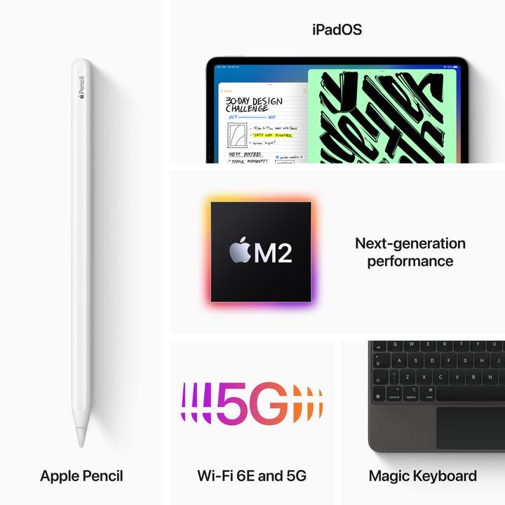 Produktbild Apple iPad Pro 2022 (4. Gen) (5G, 11", 2000 GB, Space Grey)