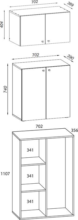 Nutritional values and ingredients VCM Holz Besen Putzschrank Lona mit Drehtüren Aufsatz (70 x 39 x 223 cm)