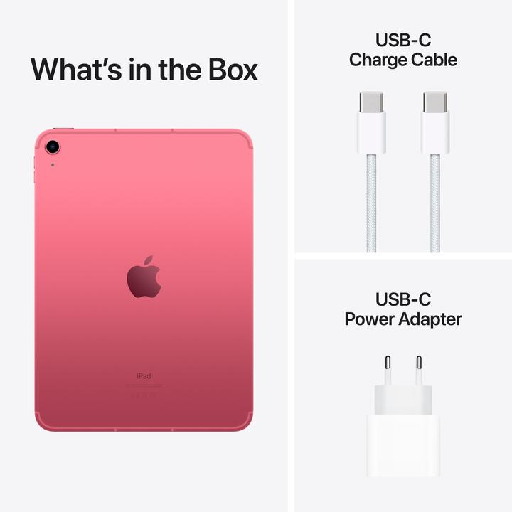 Produktbild Apple iPad 2022 (10. Gen) inkl. Poweradapter (5G, 10.90", 256 GB, Pink)