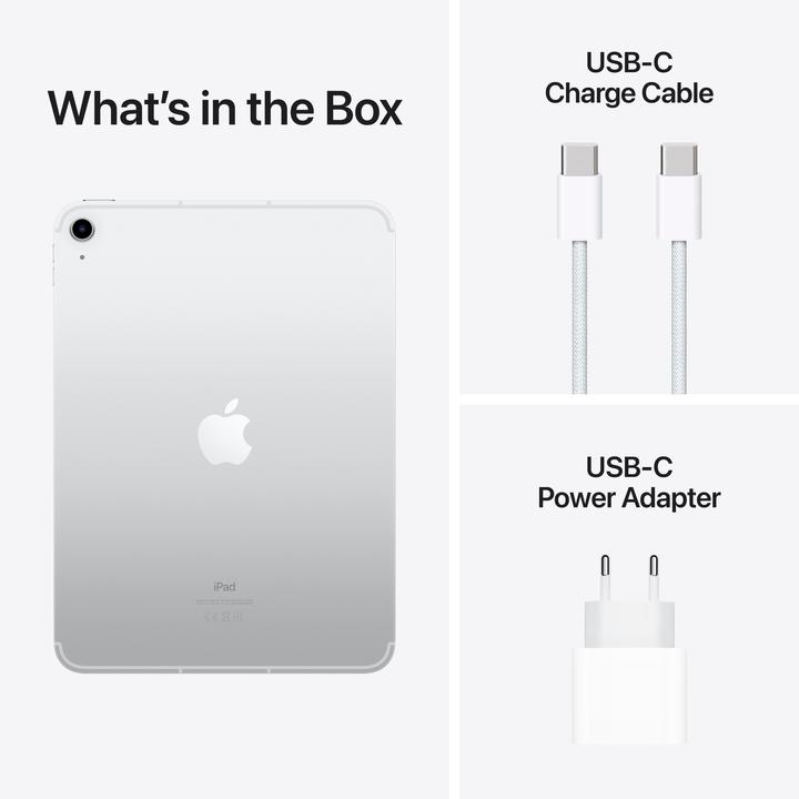 Image du produit Apple iPad 2022 (10. Gen) inkl. Poweradapter (5G, 10.90", 256 Go, Silver)