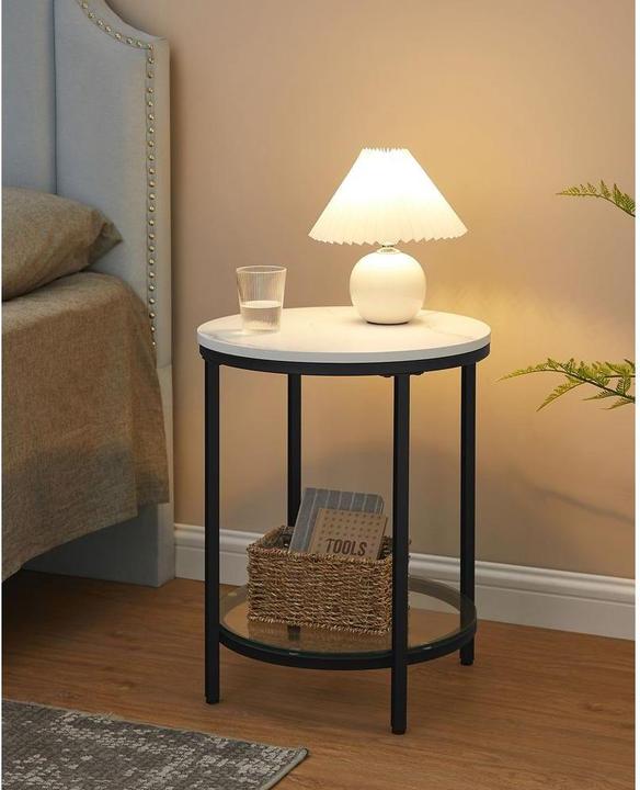 Image du produit Vasagle Table d'appoint en bois blanc 45,0 x 45,0 x 55,0 cm (45 x 45 x 55 cm)