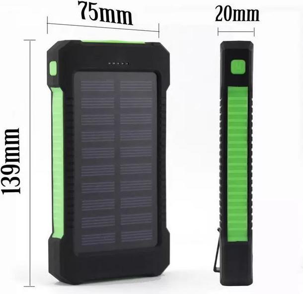 Immagine prodotto PhoneLook Batteria esterna da 10000mAh Power Bank con pannello solare e LED (10 W)