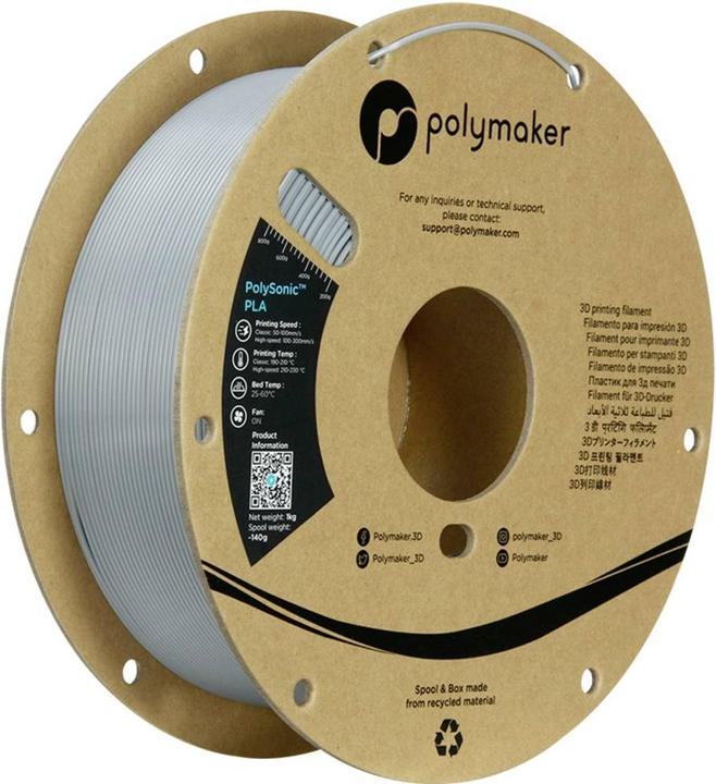 Immagine prodotto Polymaker PLA ad alta velocità PolySonic (PLA, 1.75 mm, 1000 g, Grigio)