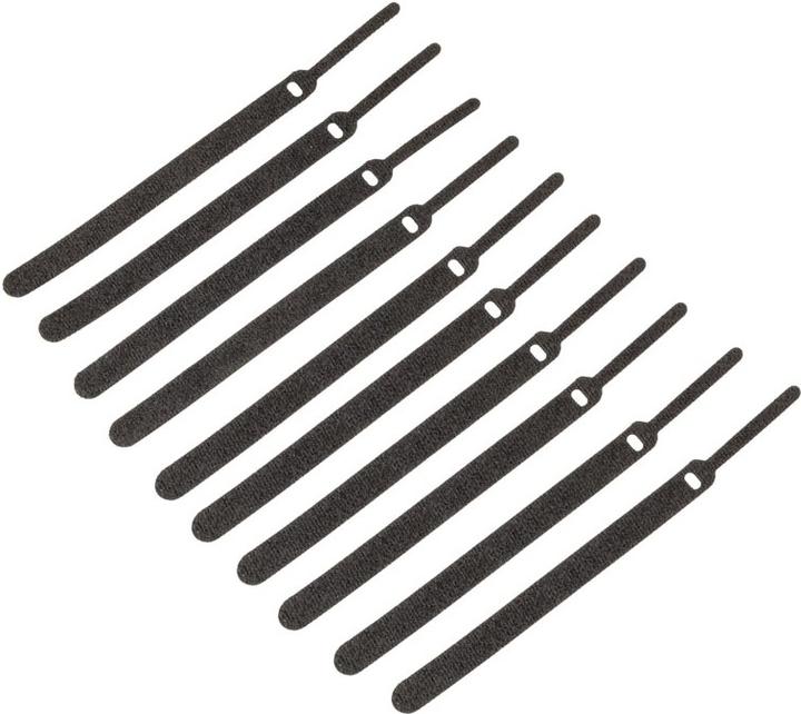Kolink Set de colliers de serrage avec velcro - 10 pièces, noir (Serre-câbles velcro, 150 mm, 10 pcs)