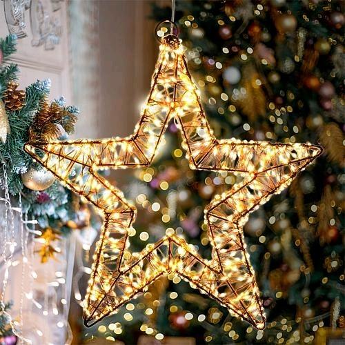 Actual product image Lotti brown LED star 35 cm