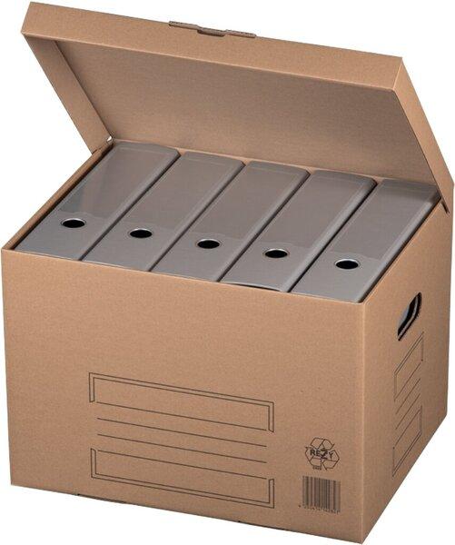 Produktbild Smartboxpro Archiv-Klappbox, braun, Automatikboden, Klappdeckel, Beschriftungsfelder, stapelbar, Innenmasse: 410