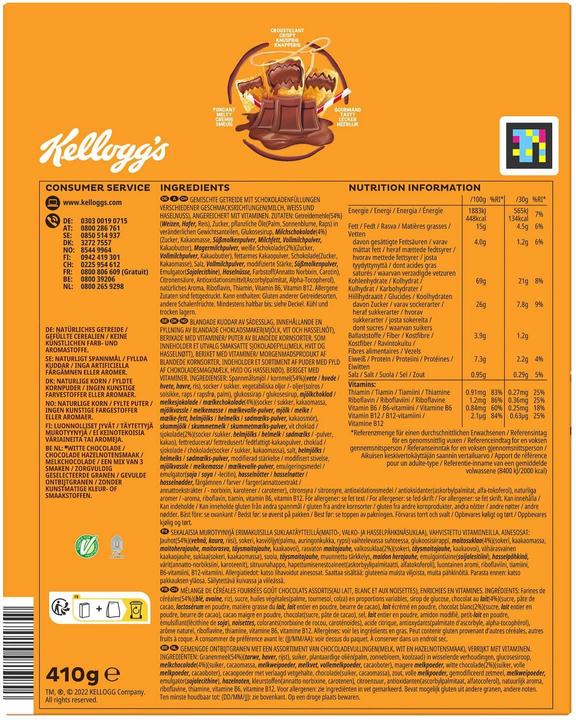 Nutritional values and ingredients Kellogg's Cereals Mmh...Tresor Choco Roulette 410 g (410 g)