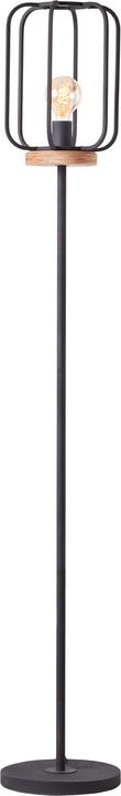 Brilliant Tosh vloerlamp 1flg antiek hout/zwart korund (E27)