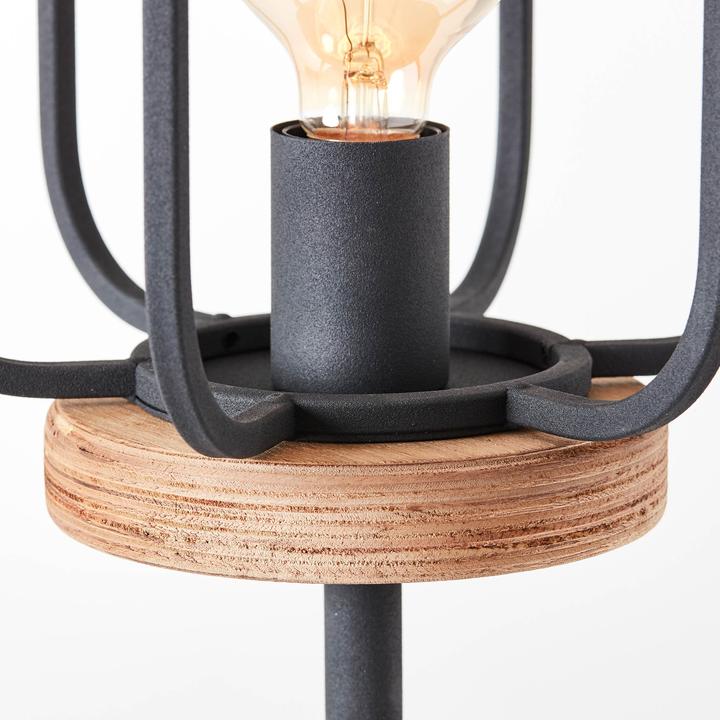 Productafbeelding Brilliant Tosh vloerlamp 1flg antiek hout/zwart korund (E27)