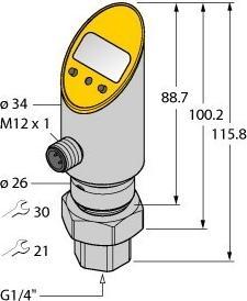 Produktbild Turck Drucksensor verdrehbar mit 2Transistorschaltausgängen pnp/npn ATEX