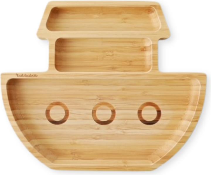 Image du produit Bubbaboo Assiette en bambou, bateau bleu