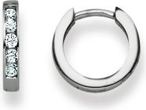 Natsumi Schmuck Klappcreolen Weissgold 18K/750 mit Zirkonia (750/18 K Weissgold)