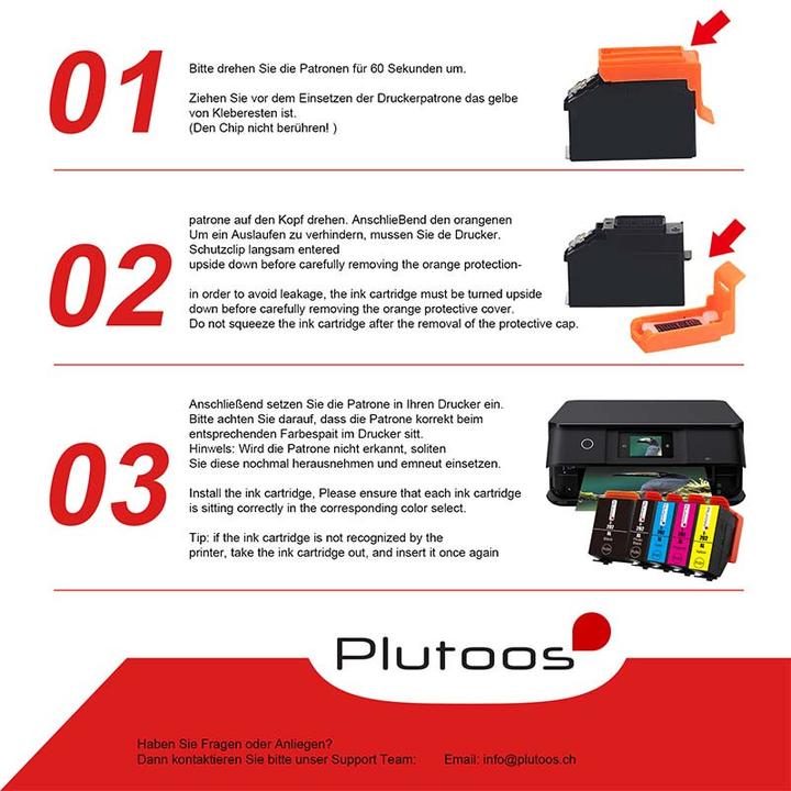 Label énergétique Plutoos Epson 202XL cartouche XXL compatible, noir C13T02G14010