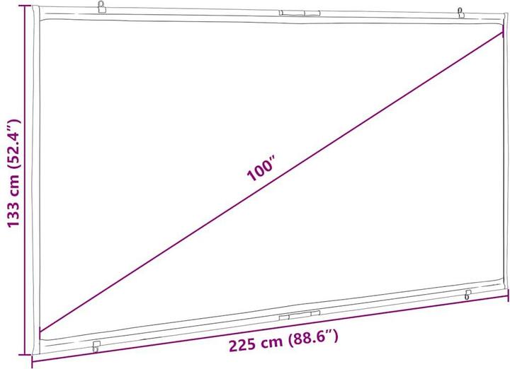 Produktbild VidaXL Beamer Leinwand Wandhängend 100 Zoll 16:9 Projektionswand Leinwand (100", 16:9)