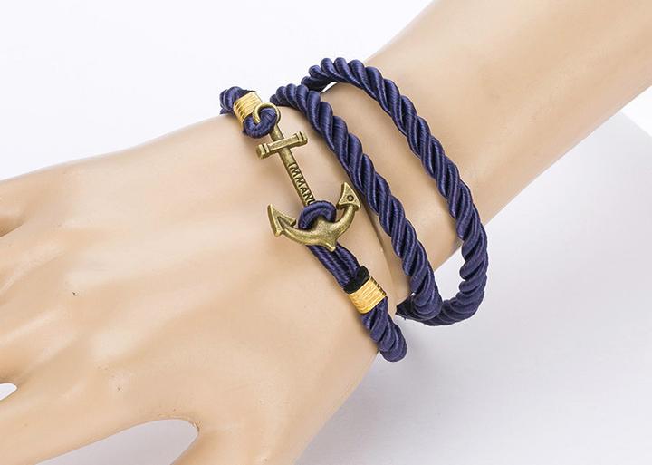 Produktbild PhoneLook Anker Seil Armband antique blau (Stoff)