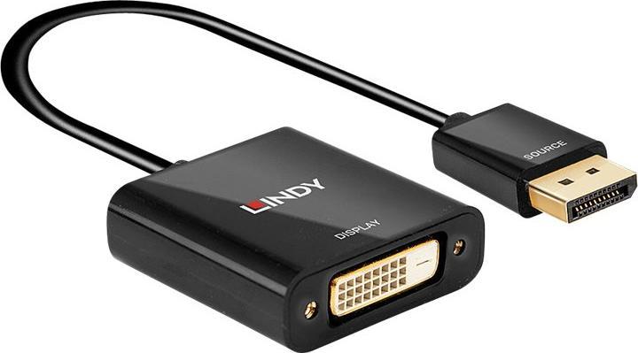 Actual product image Lindy DisplayPort to DVI-D Adapter (active, Eyefinity, Surround, Collage compatible) (DVI, 15 cm)