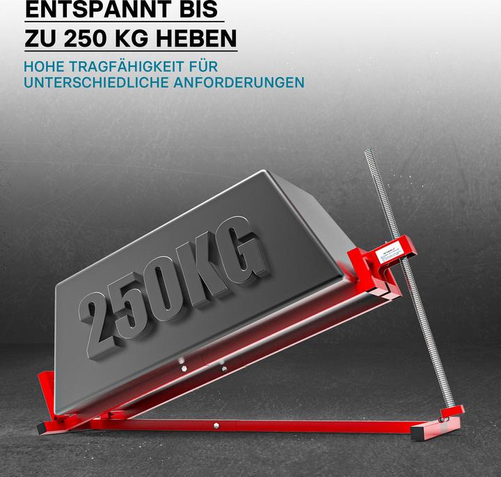 Actual product image Wiltec Lifting Device for Ride-on Mowers max 250kg incl. Adaptor, Lifter for Lawn Tractors, 35° Inclination (Lawn tractor, Garden machinery attachment)