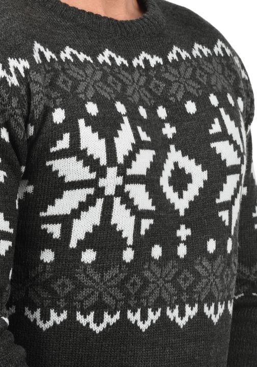 Actual product image Solid Norwig Men's Jumper Chunky Knit Pullover With Crew Neck (L)