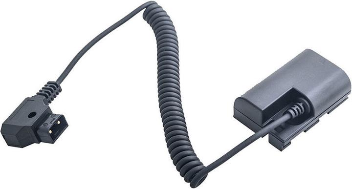 Actual product image Caruba Canon LP E6 Full Decoding Dummy Battery +D TAP B Type Connector (Spring Cable)