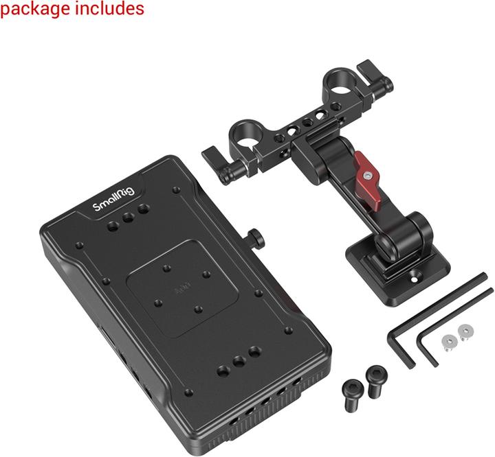 Immagine prodotto SmallRig 3204 Piastra adattatore per batteria con montaggio a V e braccio regolabile (Accumulatore di carica elettrica)