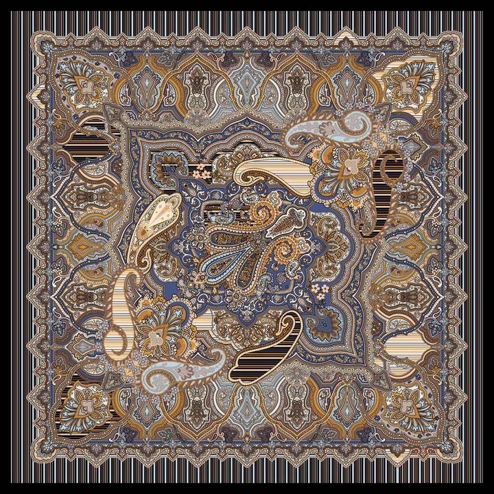 L'Officiel Foulard seta 90*90 variante nera+moro