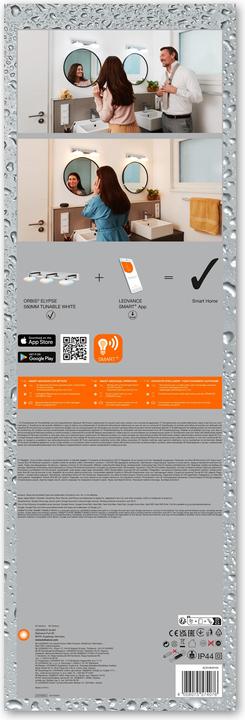 Actual product image Ledvance Smart+ wall Orbis Elypse IP44 TW 56 cm Chrome 3x5W 1500Lum (1500 lm)