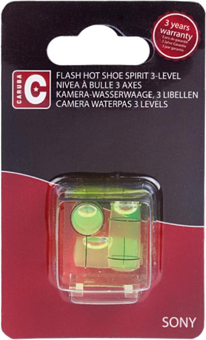 Actual product image Caruba Spirit level 3 way Sony/Minolta hotshoe (for hotshoe/dice) (Flash unit spare parts)