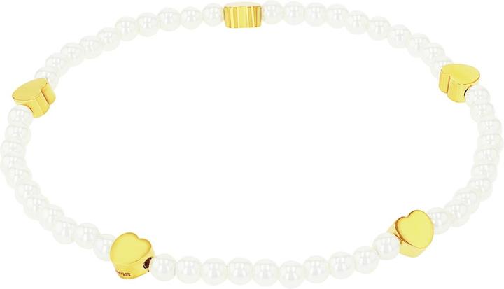 Amor Armschmuck für Damen, Edelstahl, Glasperle | Herz (17 cm, Edelstahl)