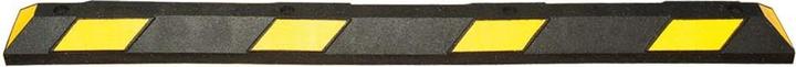 Actual product image Moravia Park-AID® wheel stop, LxWxH 1800 x 150 x 100 mm, black / yellow.