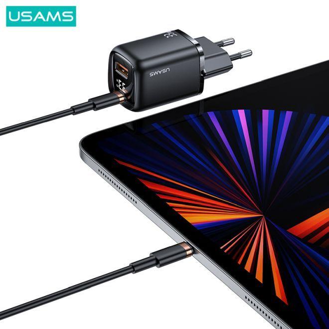 Immagine prodotto Usams Caricabatterie rapido con display digitale da 33W QC + PD (33 W)