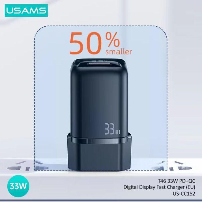 Immagine prodotto Usams Caricabatterie rapido con display digitale da 33W QC + PD (33 W)