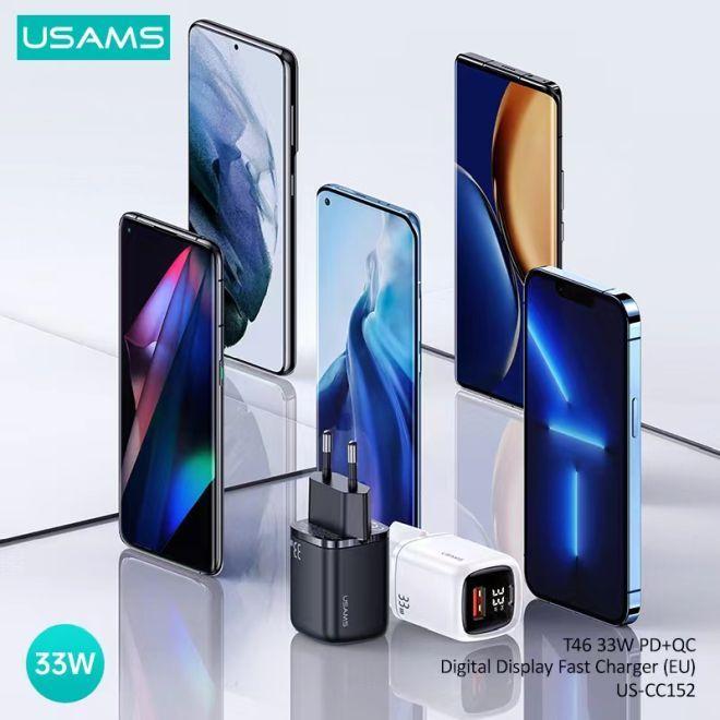 Immagine prodotto Usams Caricabatterie rapido con display digitale da 33W QC + PD (33 W)