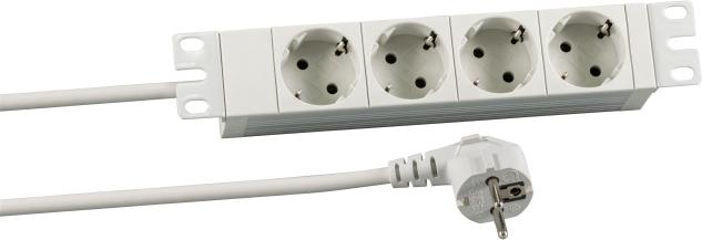 Actual product image Kopp 1U power strip 4xCEE 7/3 RAL 7035 (4 x, CEE 7/7, 2 m)
