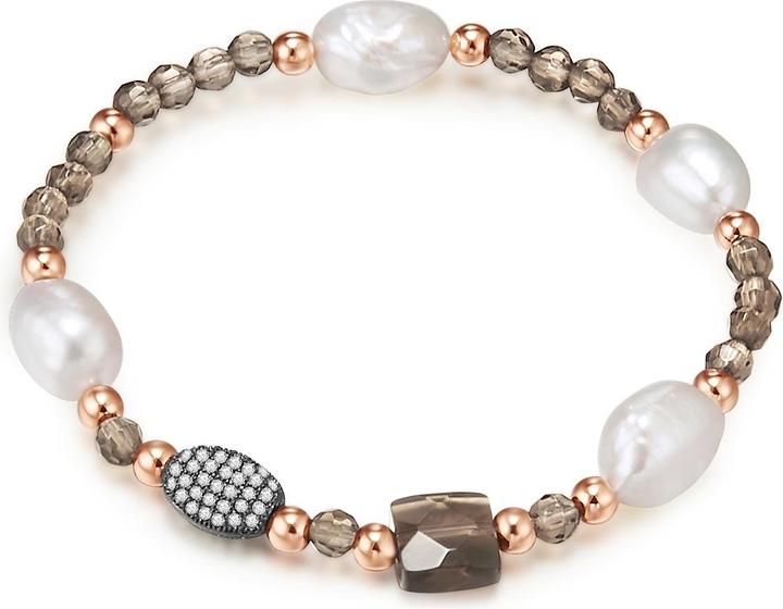 Produktbild Lulu & Jane Damen Metall-Legierung Zirkonia Süsswasser-Zuchtperle roségold 19,0 - 22,0 cm - 29201 (22 cm, Metall-Legierung)