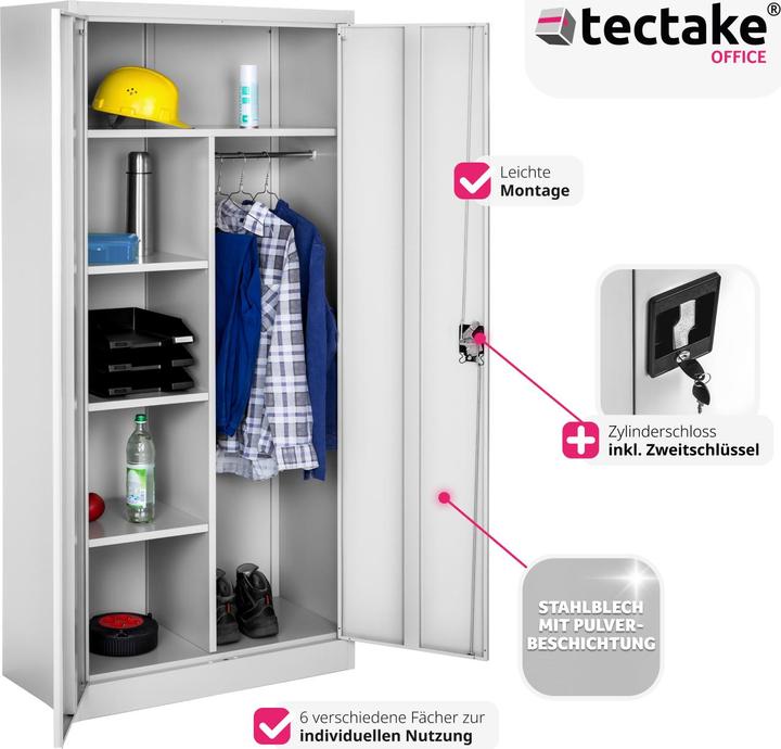 Immagine prodotto tectake Armadio (80 x 40 x 180 cm)