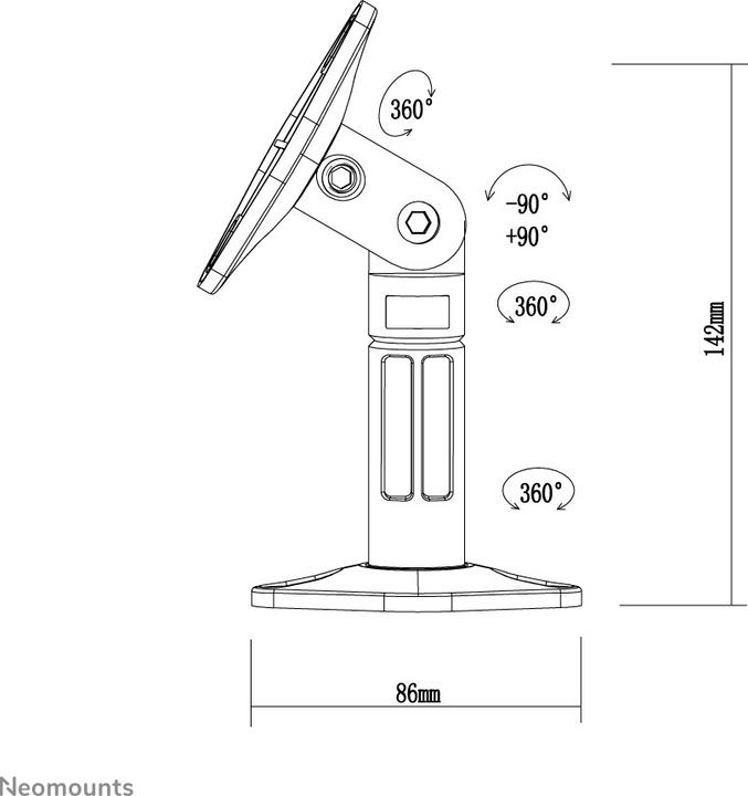 Produktbild Neomounts Speaker-W100 (1 Stk., Wandmontage, Neigbar, Höhenverstellbar, Schwenkbar, Drehbar)