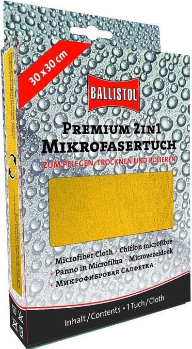 Produktbild Ballistol Premium 2in1 Mikrofasertuch – Zum Pflegen, Trocknen und Polieren, gelb (1 Stk.)