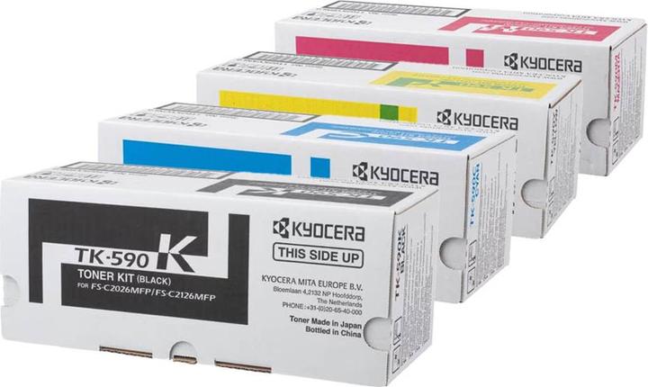 Actual product image Kyocera Original TK-590 SET with all four colours (M, Y, FC, C)