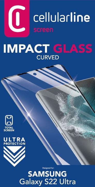 Actual product image Cellularline Impact Glass Curved (1 Piece, Samsung Galaxy S22 Ultra)