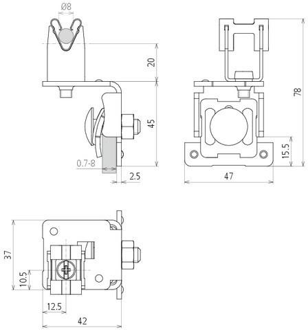 Image du produit Dehn Support de câble de toiture NIRO p. Toitures en tôle 223031