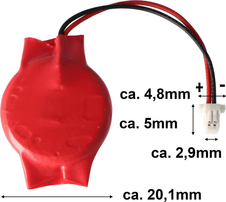 Actual product image AccuCell Batterie CMOS CR2032, Backup (1 pcs., CR2032, 220 mAh)