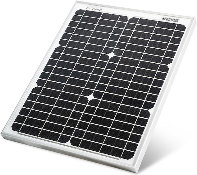 Autosolar Panneau solaire 20W 12V monocristallin (20 W, 1.60 kg)