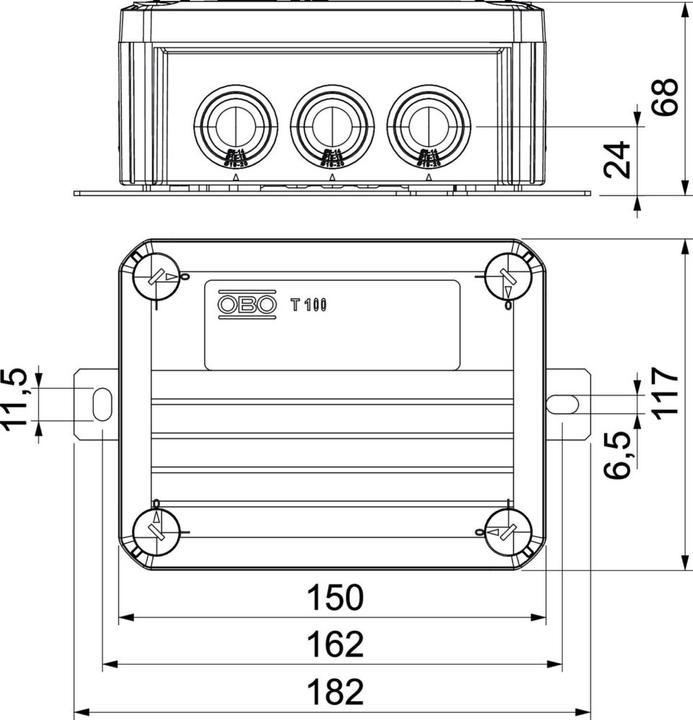 Produktbild OBO Bettermann BETTERMANN T100ED 4x8AD