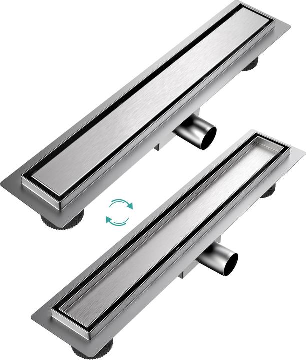 Produktbild Emke Duschrinne Edelstahl, Bodenablauf Komplettset Siphon mit Geruchsstop, Haarsieb, 500cm (500 mm)